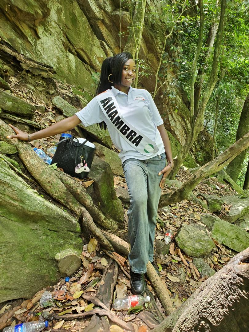 Nathanael Abigael Nwanneka representing Anambra State during a heritage tour